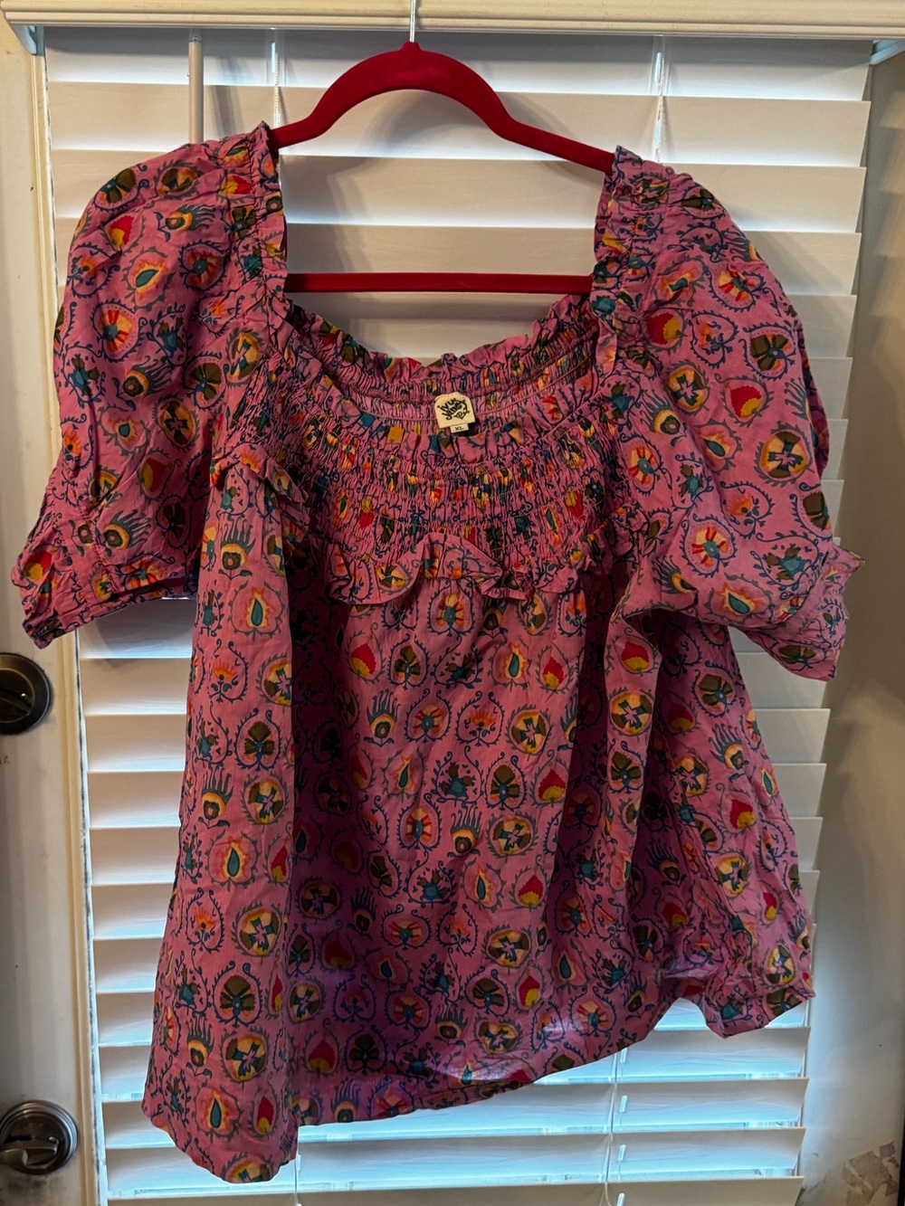 ivy jane Pink Floral Smocked Square-Neck Blouse
